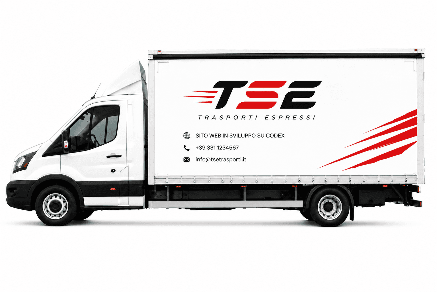 Ford Transit cassonato disponibile per il noleggio TSE